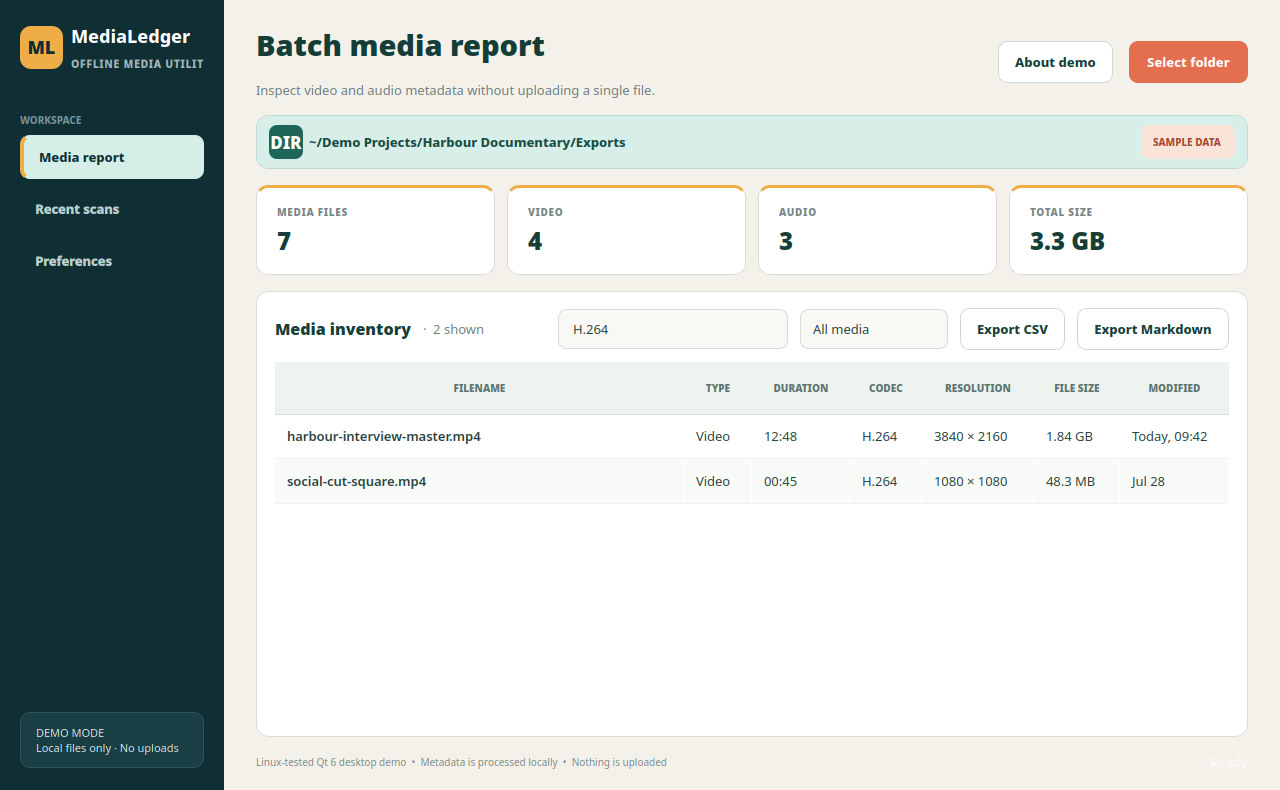 Metadata search in the MediaLedger desktop demo